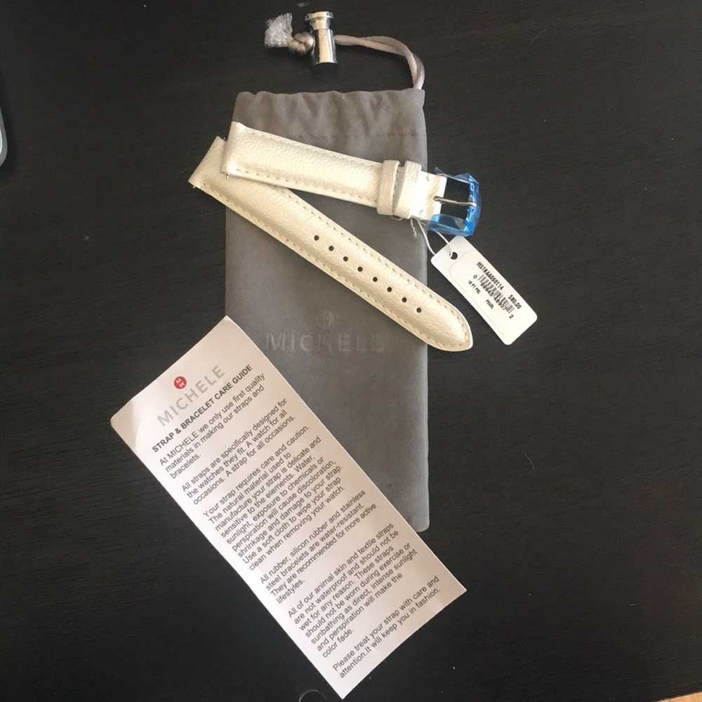 MICHELE White NWT Pearl Strap 18mm